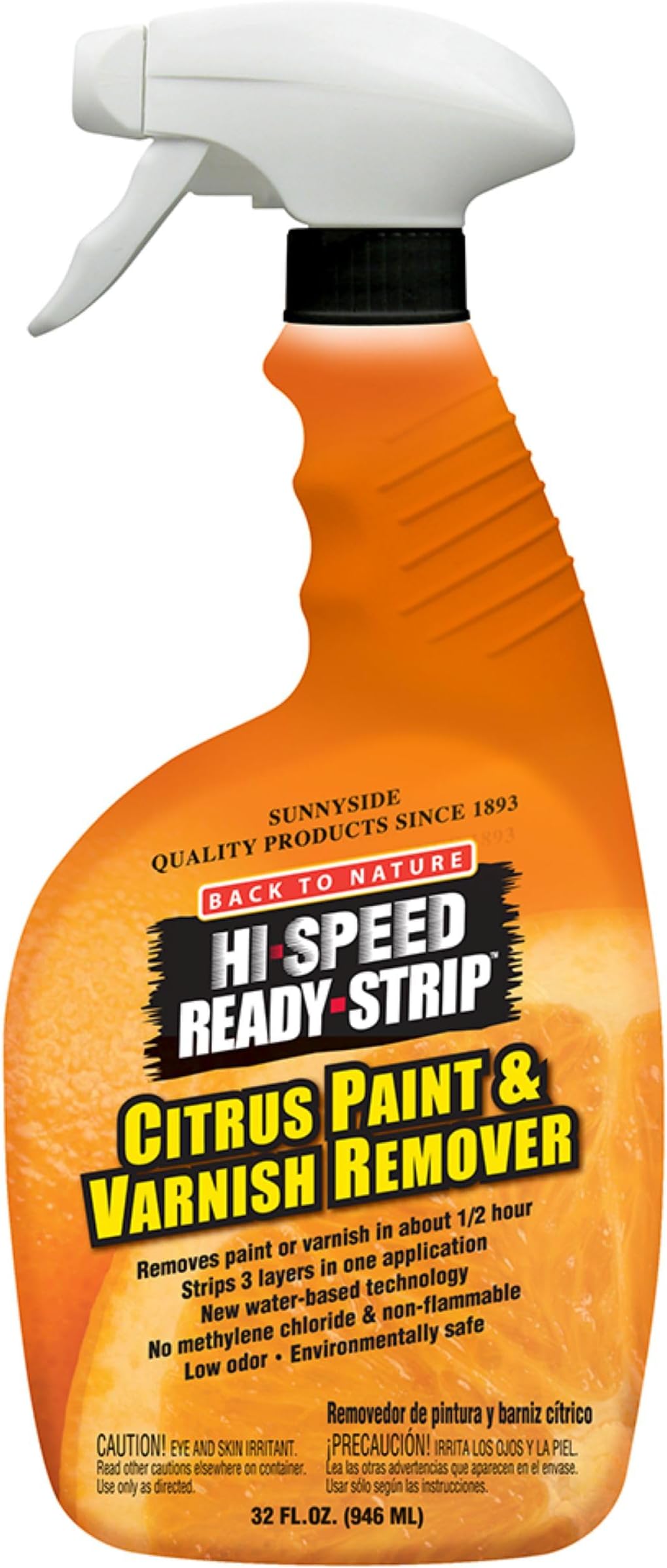 Sunnyside 68532 Hi-Speed Ready-Strip Citrus Paint & Varnish Remover, Quart Trigger Spray