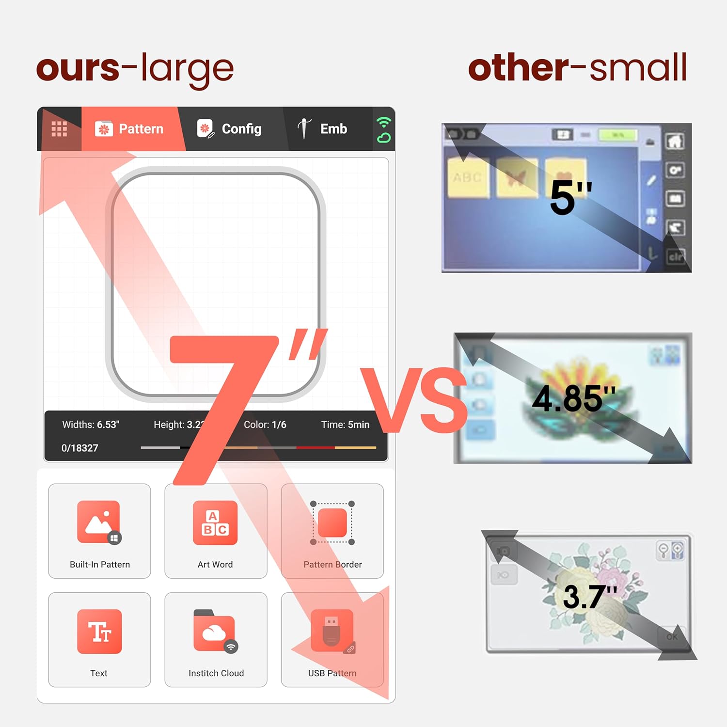 PooLin EOC05 Beginner Embroidery Bundle with 40 Thread Spools (800m), Single-Needle Home Machine for DIY Learning and Personal Projects