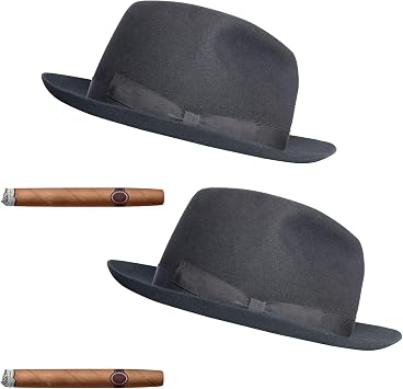 OCQOTAT 2 Pack Fedora and Cigar Window Decal - Fedora and Cigar Funny Sticker for Car Truck Drivers Mens, Driving Fake with The Fedora Hat and Cigar Car Stickers...