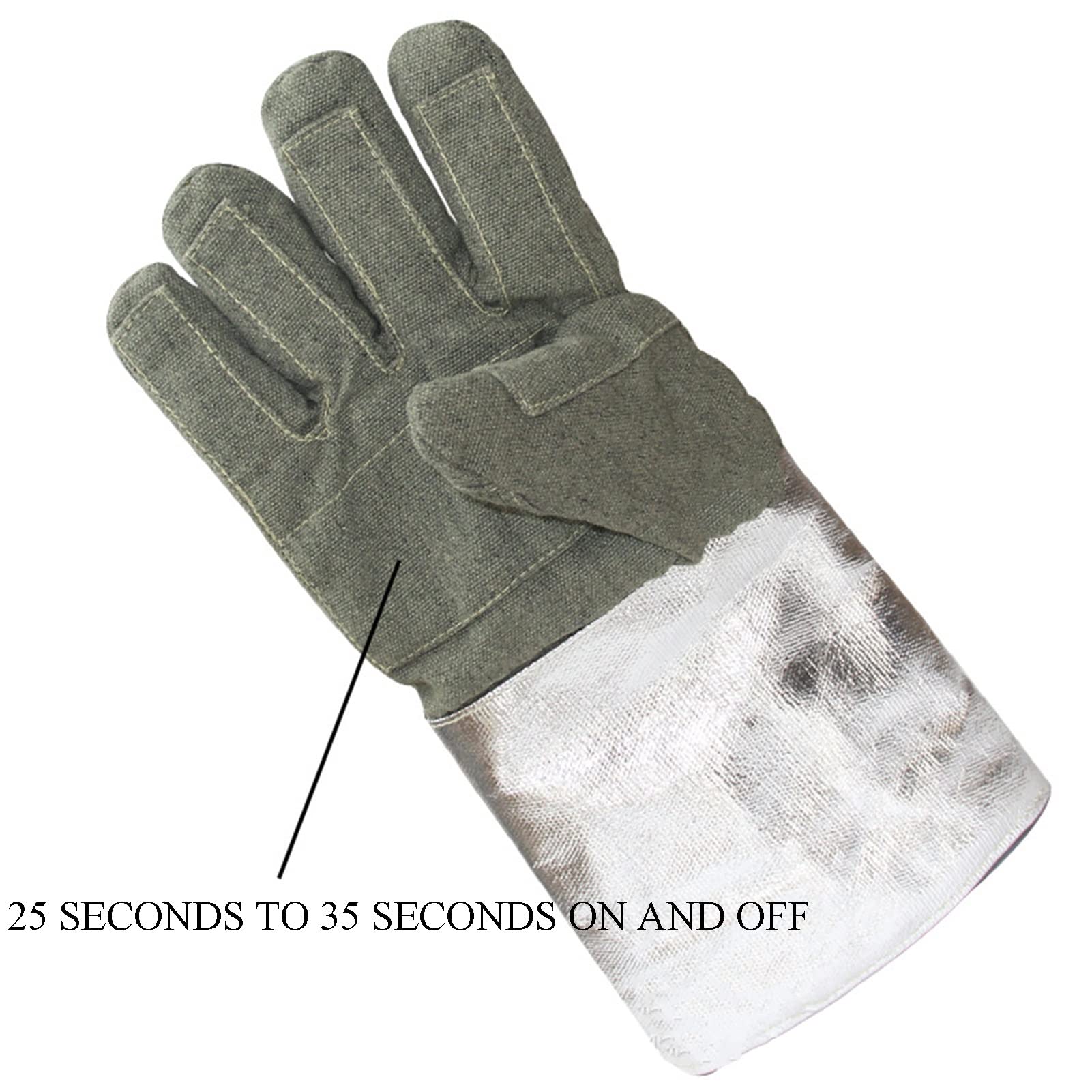 Q-FFL Gants de Soudure, Gants Anti-morsures, Feuille D'aluminium Gants Isolants pour la Métallurgie, la Cuisinière, Le Barbecue et d'autres Fins