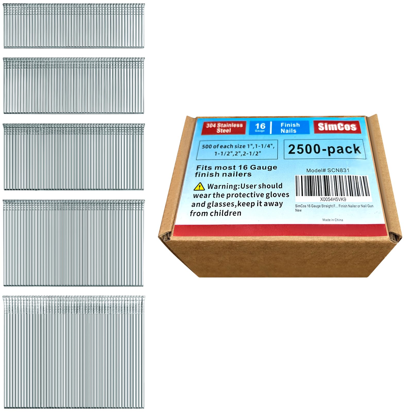 Stainless Steel Finish Nails - 1000 Pack -16