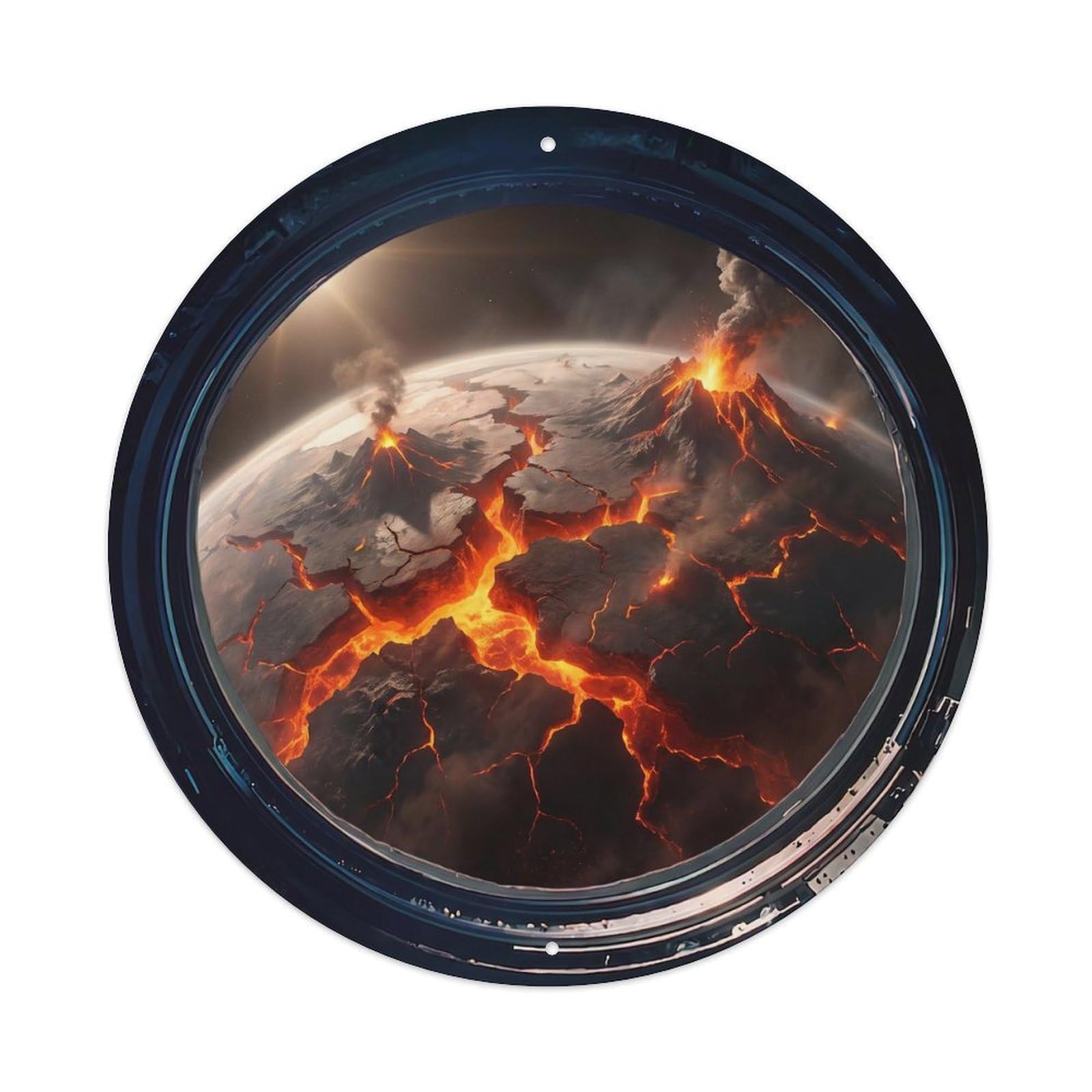 Cracked Tectonic Planet View Metal Tin Sign