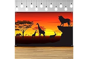 72" African Safari Theme Party Decorations for African Party Backdrop Banner, African Safari Party Supplies