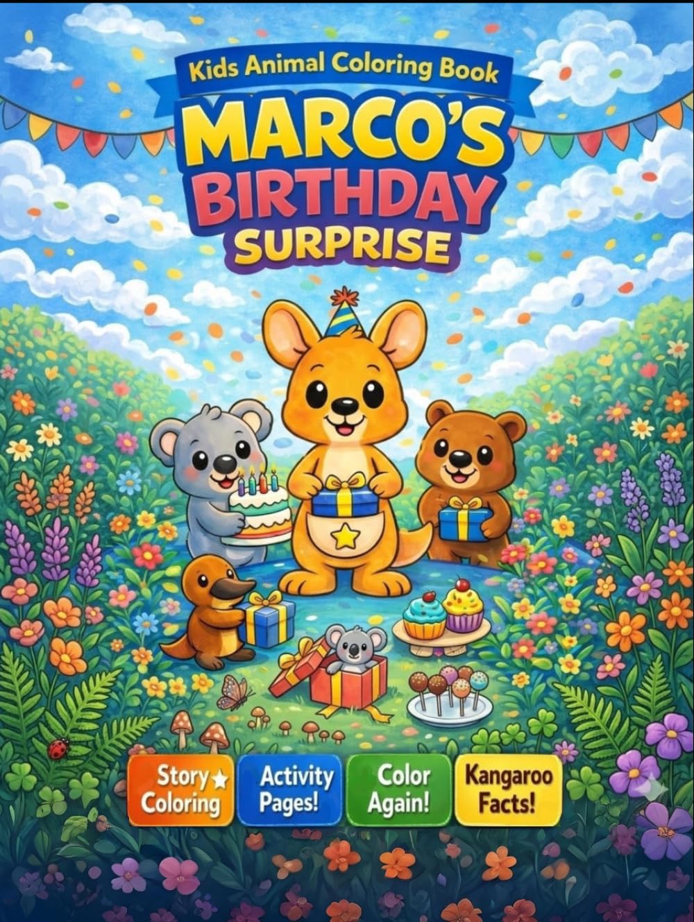 Marco's Surprise Birthday Coloring Book: A Fun Animal Birthday Coloring Adventure for Kids (Marco the Kangaroo Adventures)