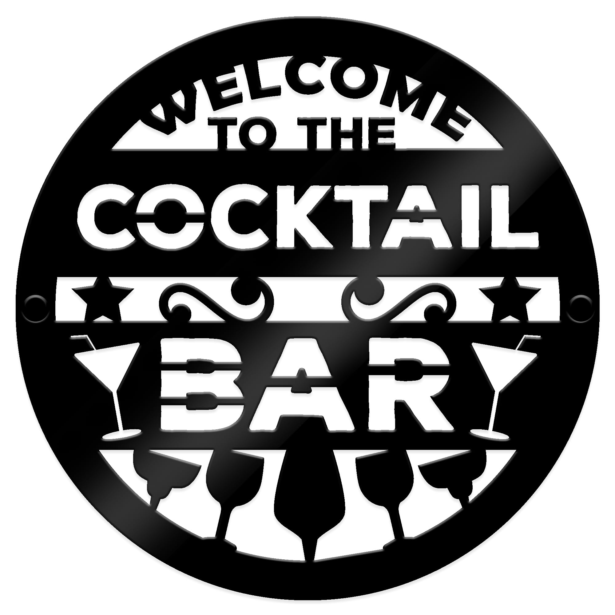 Red Ocean Cocktail Bar Welcome Sign Wall Mounted Home Bar Pub Signs Indoor Outdoor Garden Plaques Weatherproof Cocktails Gifts 23x23cm / 35x35cm (Large: 35x35cm)