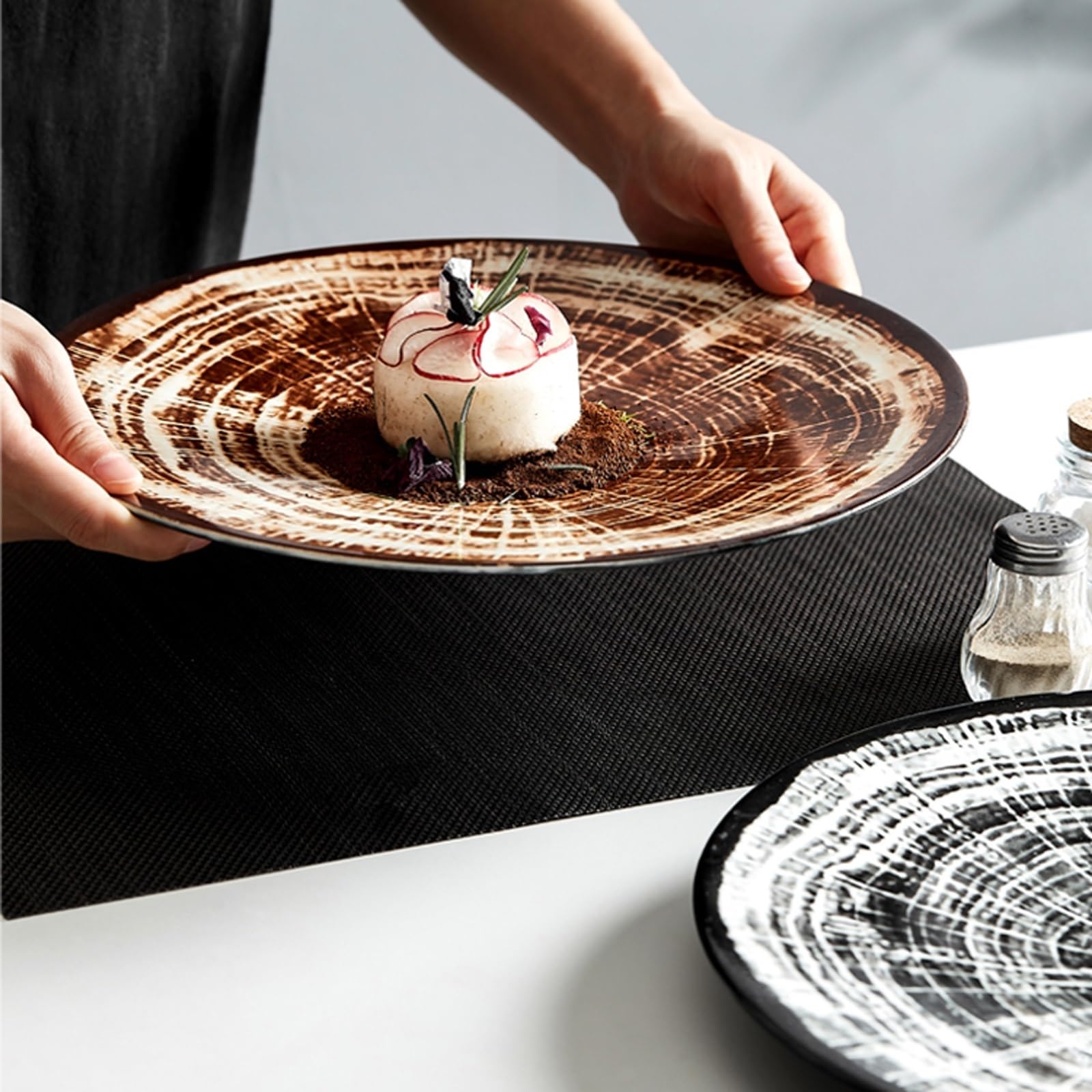 Forniture Per Feste Piatto da cena con struttura ad albero Piatto da bistecca di personalità creativa Ristorante europeo Piatto di cibo occidentale Stoviglie for la casa for hotel e vassoio di frutta
