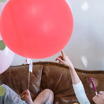 Jumbo Latex Weather Balloon - 48 Inch 50g Red Oversized Balloon for Scientific Mapping Meteorological Research Science Experiments - Festive Event Backdrop