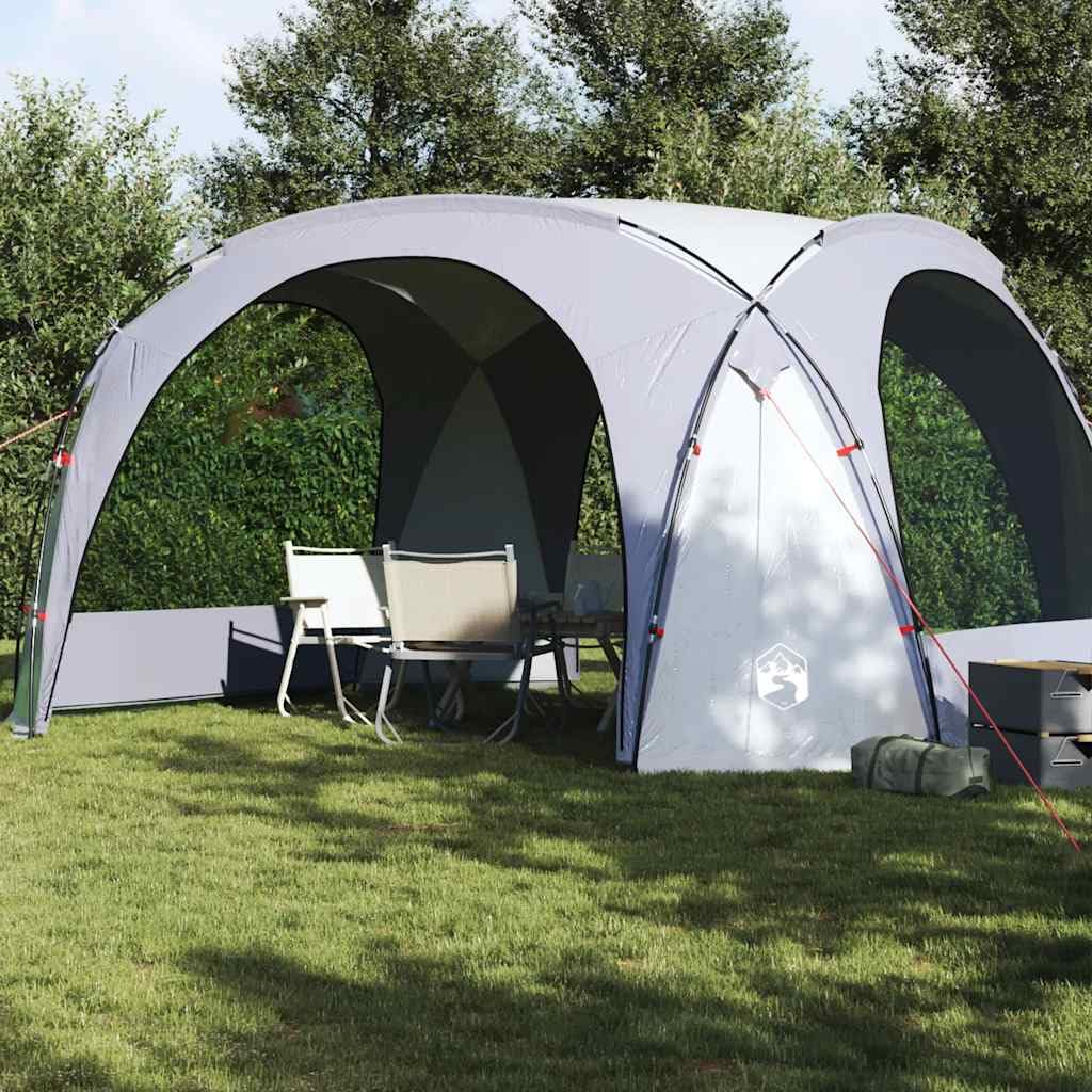 Tienda de campaña para fiestas, color blanco y gris, impermeable, 455 x 455 cm, con entradas y bolsas de almacenamiento, ligera tienda de campaña para exteriores, festivales, senderismo y