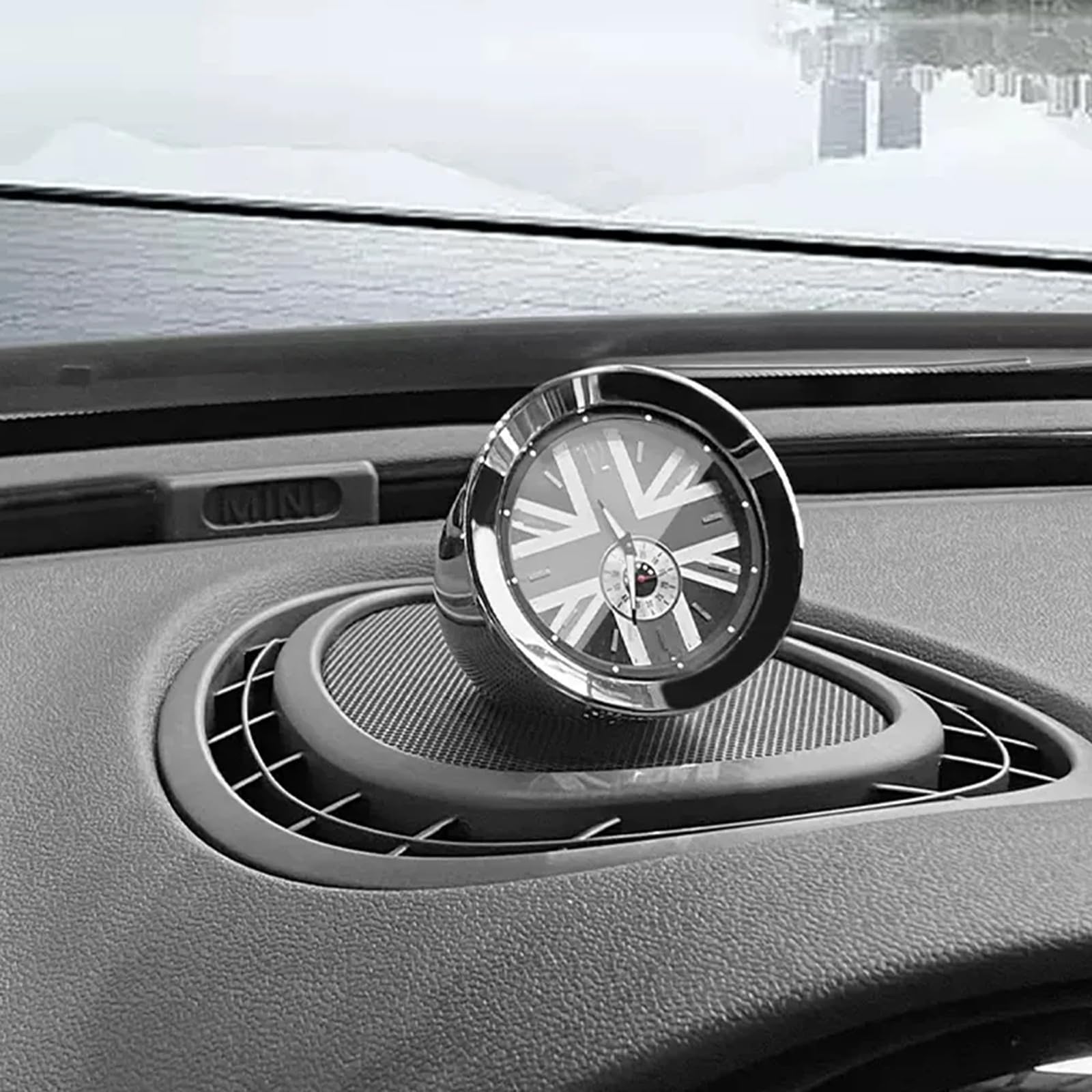 Union Jack Reloj de Estilo de Coche para MINI Cooper SD One JCW R50 R53 F54 F55 F56 F60 Clubman Countryman Accesorios de Adorno automático Gris Union Jack