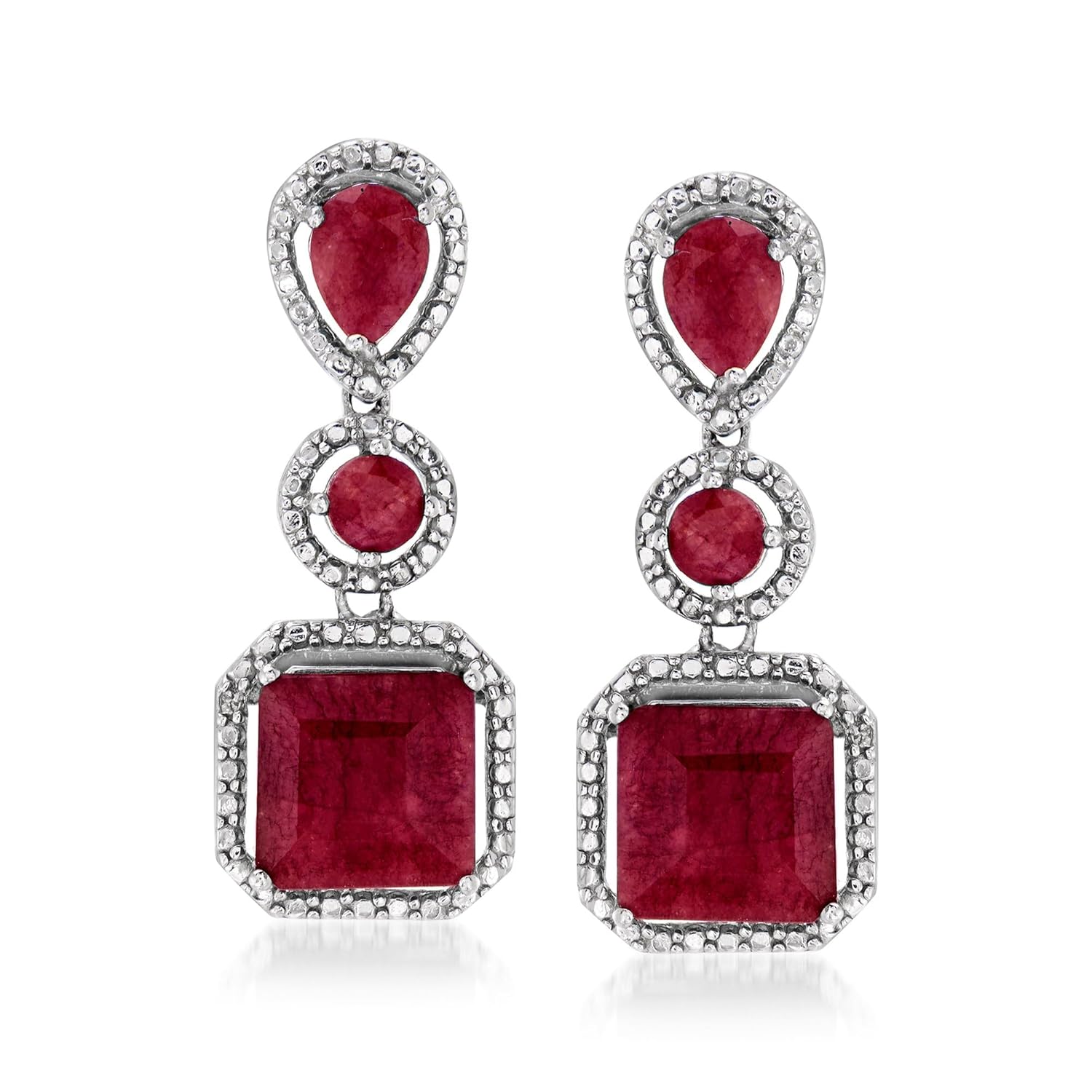Ross-Simons Pair of Gemstone Drop Earrings in Sterling Silver