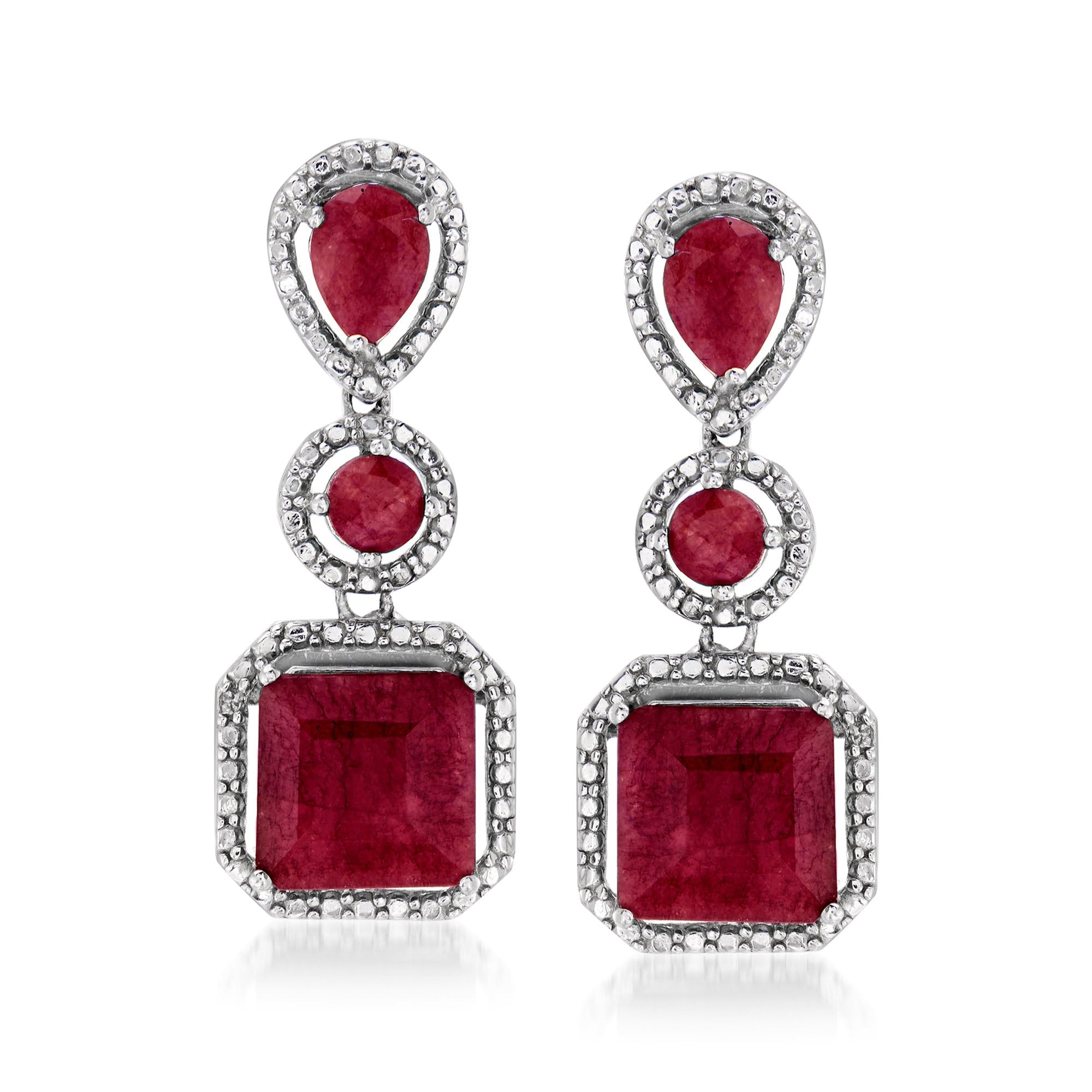 Ross-Simons Pair of Gemstone Drop Earrings in Sterling Silver