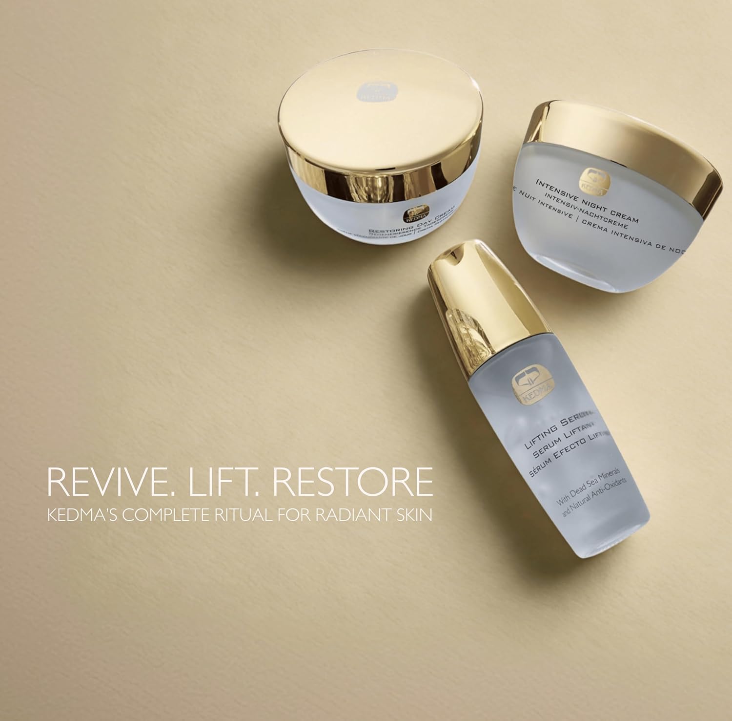 KEDMA Restoring Day Cream – Anti-Aging Moisturizer with Collagen, Dead Sea Minerals, Vitamin C & E – Firming Day Cream for Wrinkles, Elasticity & Skin Tone - 1.76 oz - Image 4