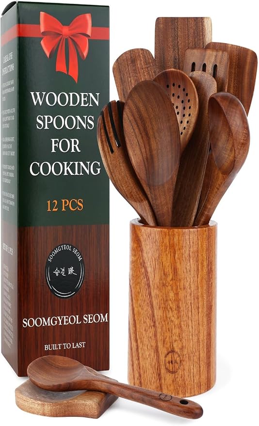 Heat Natural Teak Utensil Set