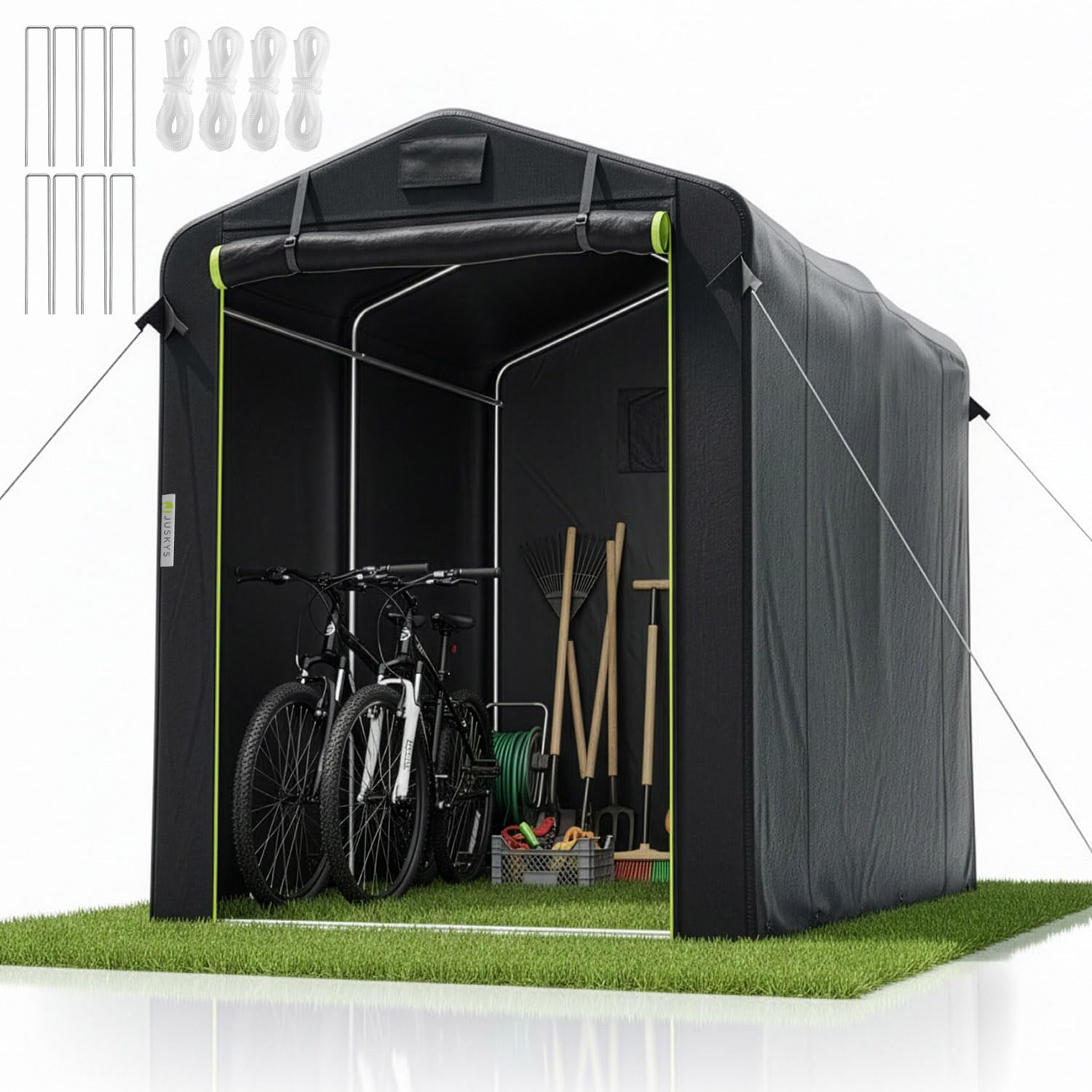 Juskys Gerätezelt S 3,6 m³ Outdoor Unterstand 180x120x165 cm wasserfeste Plane Metallrahmenkonstruktion