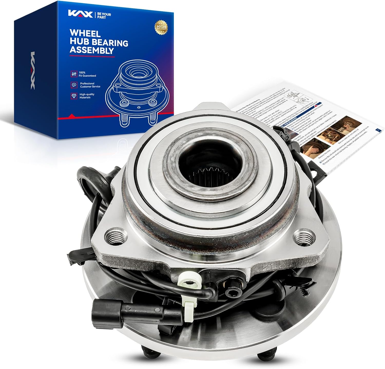 KAX 513188 Front Wheel Hub Bearing Compatible with 2002-2004 Oldsmobile Bravada,6 Lug W/ABS