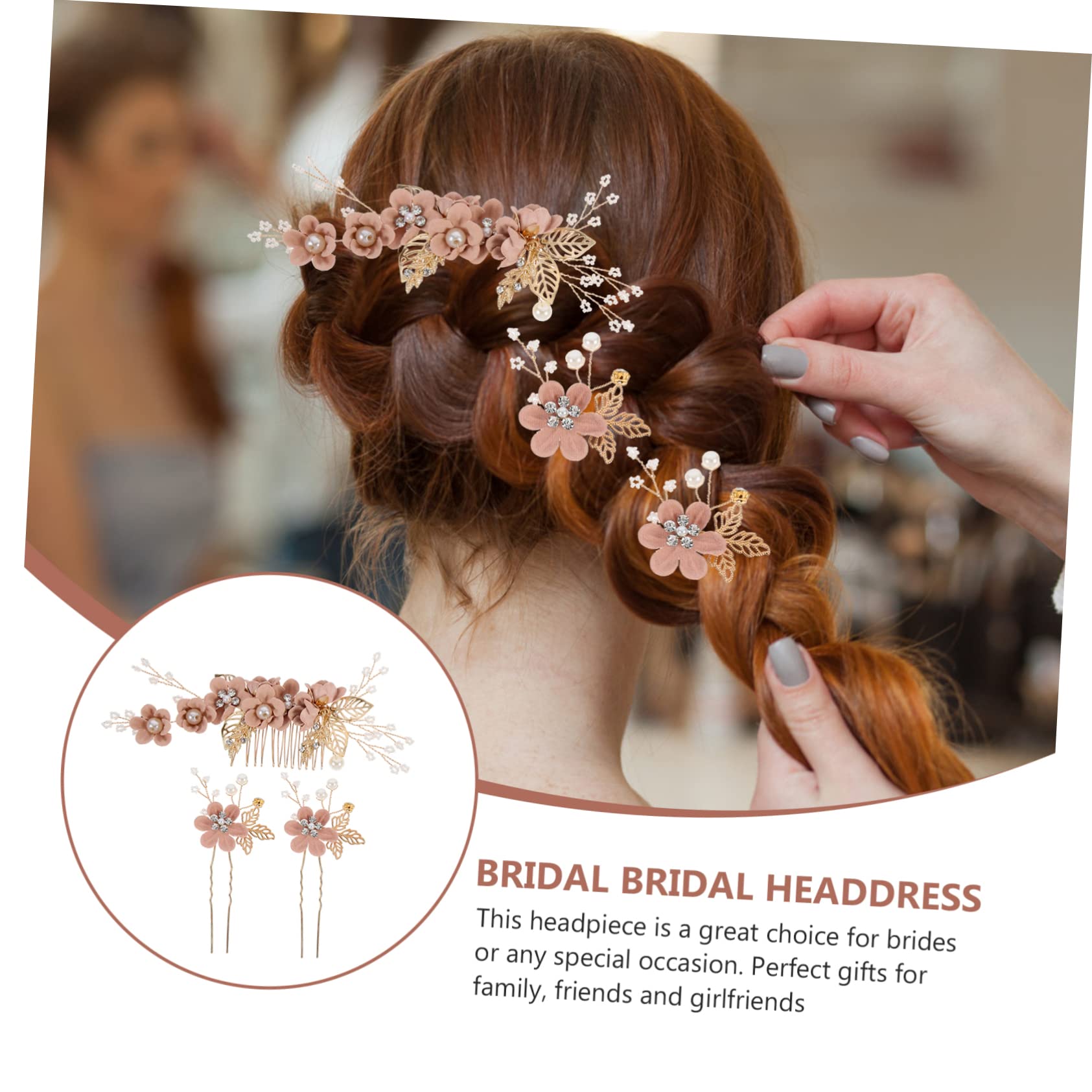 Healeved 15stücke Teiliges Braut Haarkamm Mit Blumen-design Eleganter Haarschmuck Für Hochzeiten Haarnadeln Für Brautjungfern Hochwertige Haarspangen Für Frauen
