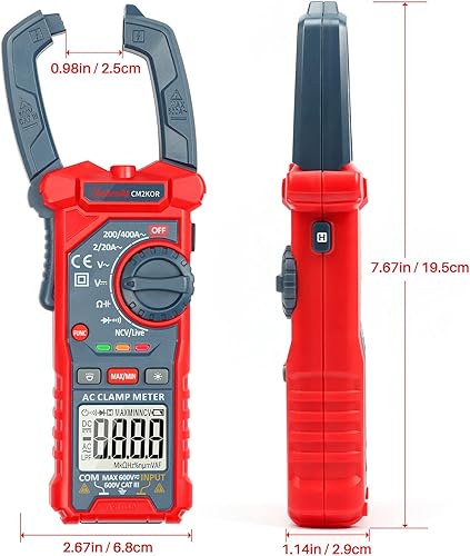 Miniatura 7 de AstroAI Medidor de abrazadera digital, multímetro de voltaje de amplificador de 2000 cuentas, rango automático con voltaje de CACC, corriente CA,