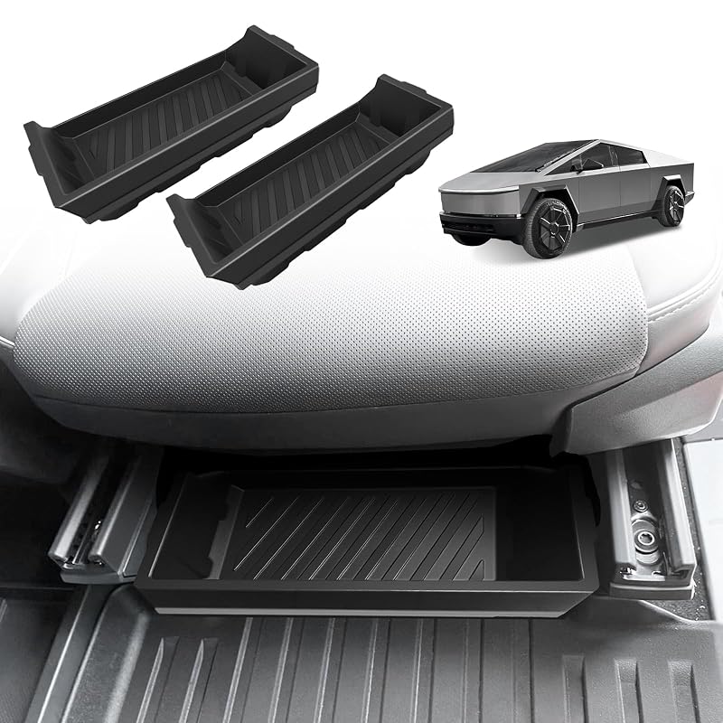 Kit com 2 caixas organizadoras sob o banco dianteiro para Tesla Cybertruck 2024–2026 BestEvMod