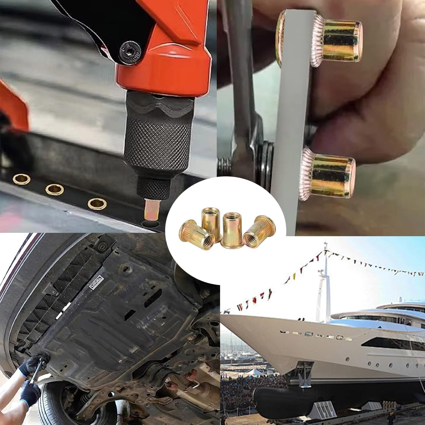 250 Pezzi Rivetti Filettati, Inserti Filettatis, Rivetti Filettati M3, M4, M5, M6, M8, M10, Rivettis per Riparazioni Professionali e Fai da Te