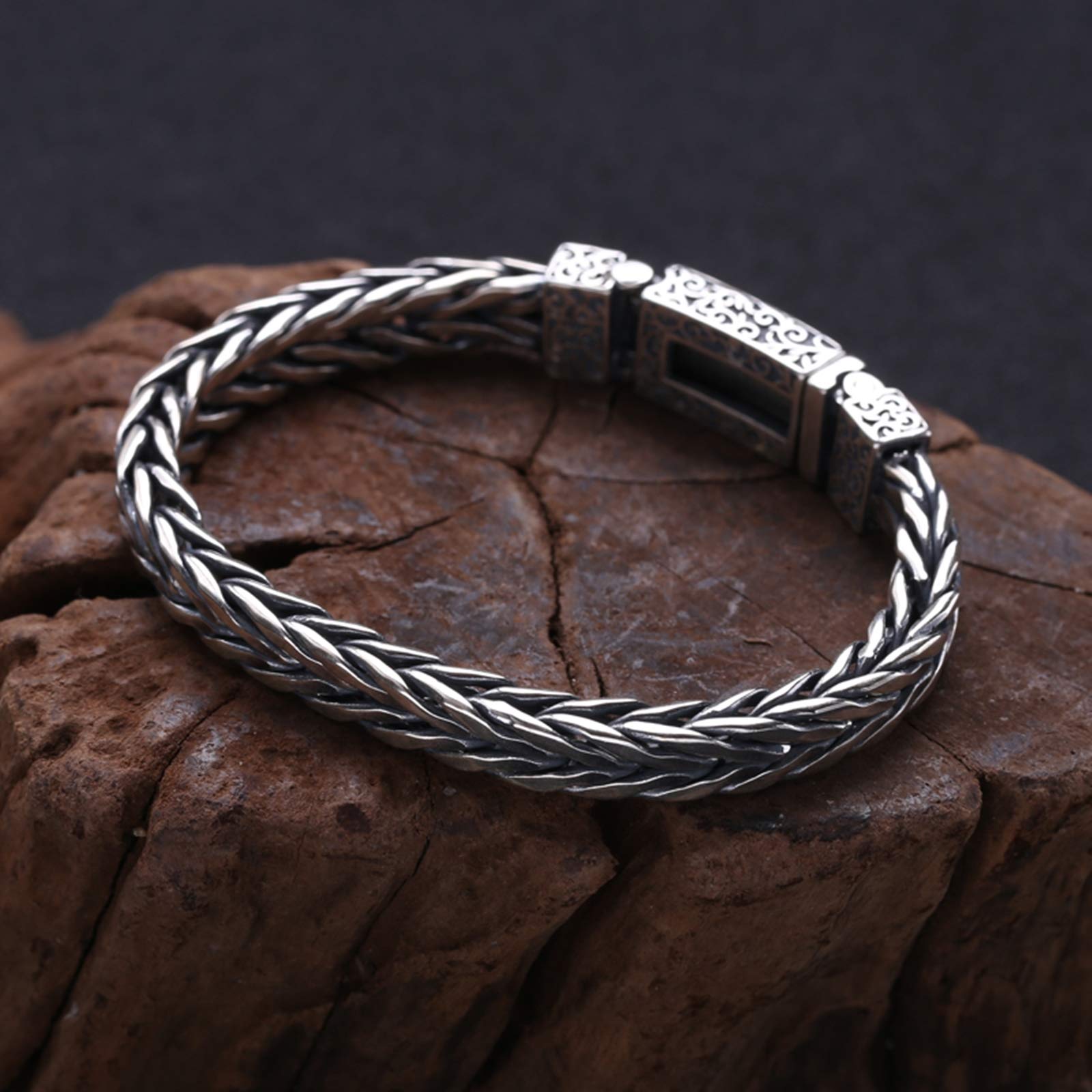 Beydodo Silber 925 Männer Armband Punk Vintage Francokette Armband Silber