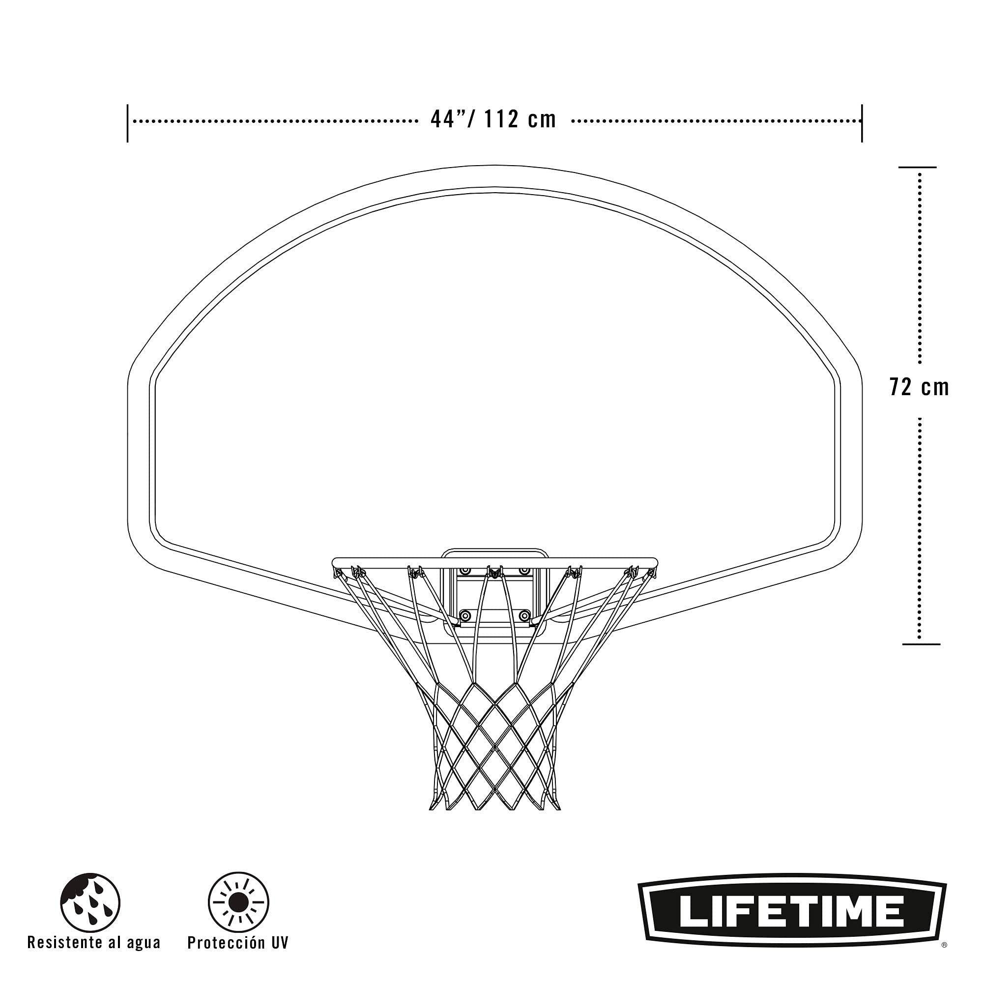 Lifetime Tablero Baloncesto ultrarresistente