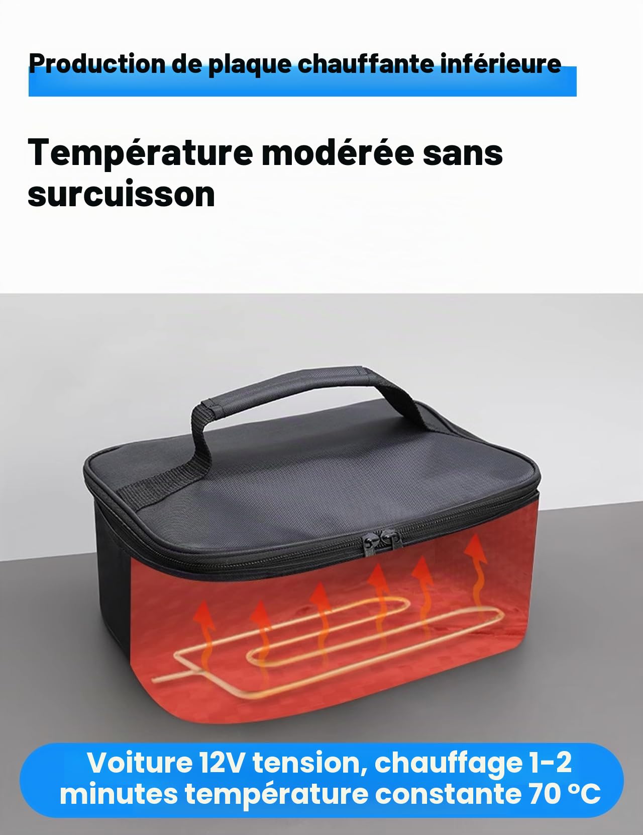 Chauffage rapide Four Micro-Ondes De Voiture, Four Portable 12 V Chauffe-Aliments De Voiture, Mini Micro-Ondes Portable 90 W Pour Voiture, Petite Glaciere Souple Isotherme, Voyageant