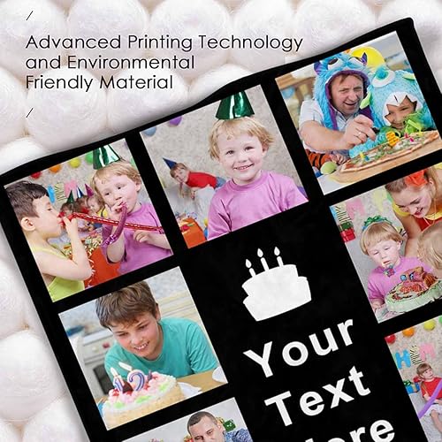 Miniatura 4 de Manta personalizada con texto fotográfico, 10 fotos, manta personalizada con texto para adultos, niños, amigos, perros, mascotas, para cumpleaños,