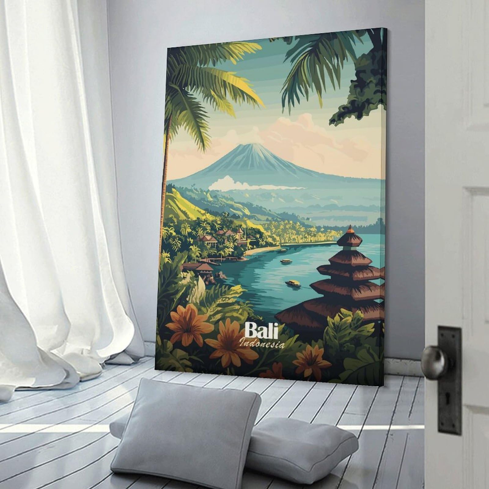 Junmoney Bali Indonesia Travel (2) Hanging Wall Art, 24x36inch(60x90cm), for Home Walls, Creative Rooms Or Shared Spaces, A Flexible Wall Accent for Shared Spaces