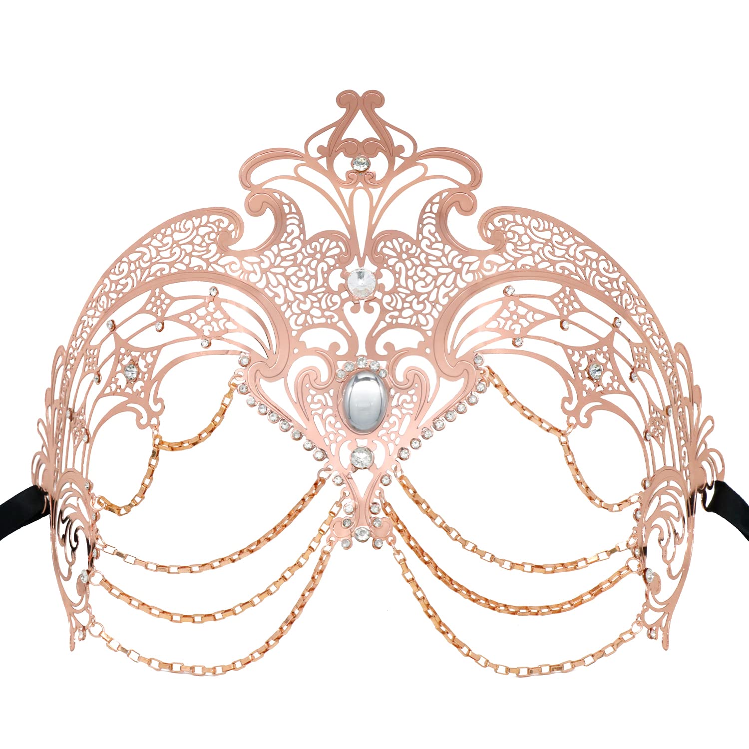 Luxury Gold Laser Cut Metal Venetian Masquerade Mask For Women - Mardi Gras Costume