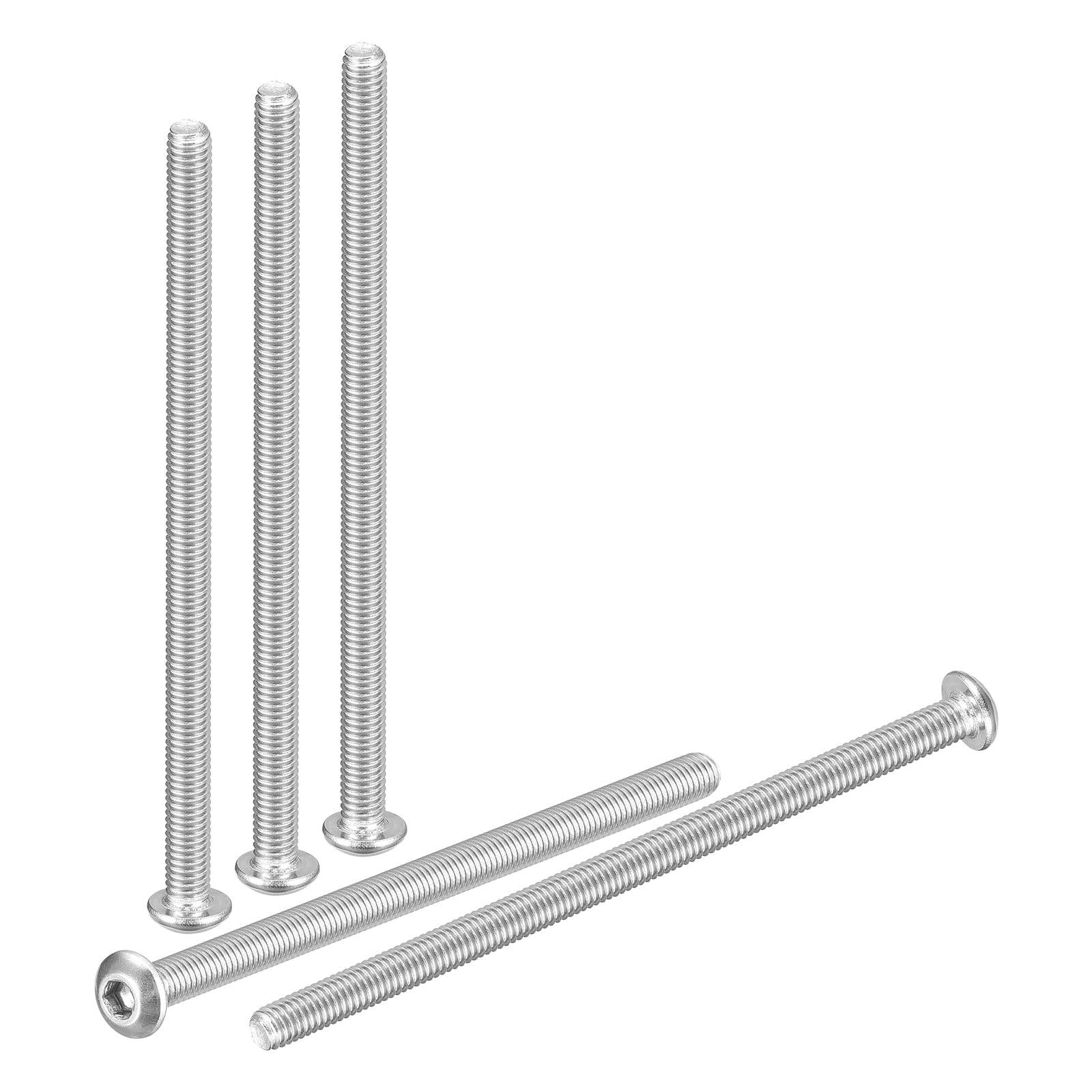 DTGN M3-0.5x50mm Button Head Socket Cap Screws - 30Pack - Good for Road Bicycle, Mountain Bike, Auto, Motorcycle - 304 Stainless Steel Whitewashed - Hex Socket Drive Fasteners โ image 1