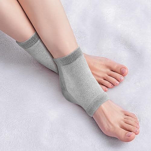 Miniatura 7 de Calcetines hidratantes, calcetines sin dedos para mujer para tratamiento de talón seco y agrietado, calcetines de silicona para mujer (talla única,