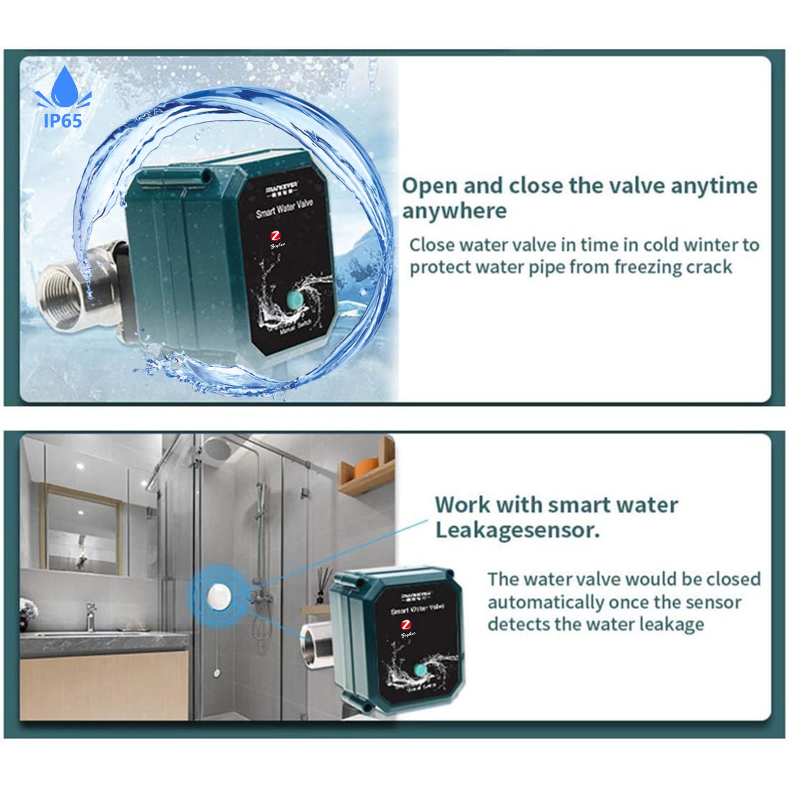Vanne D'eau Intelligente ZigBee - Contrôle D'arrosage Automatique Via Appli - Alimentation USB - IP67 étanche - Compatible Alexa/Google - 12