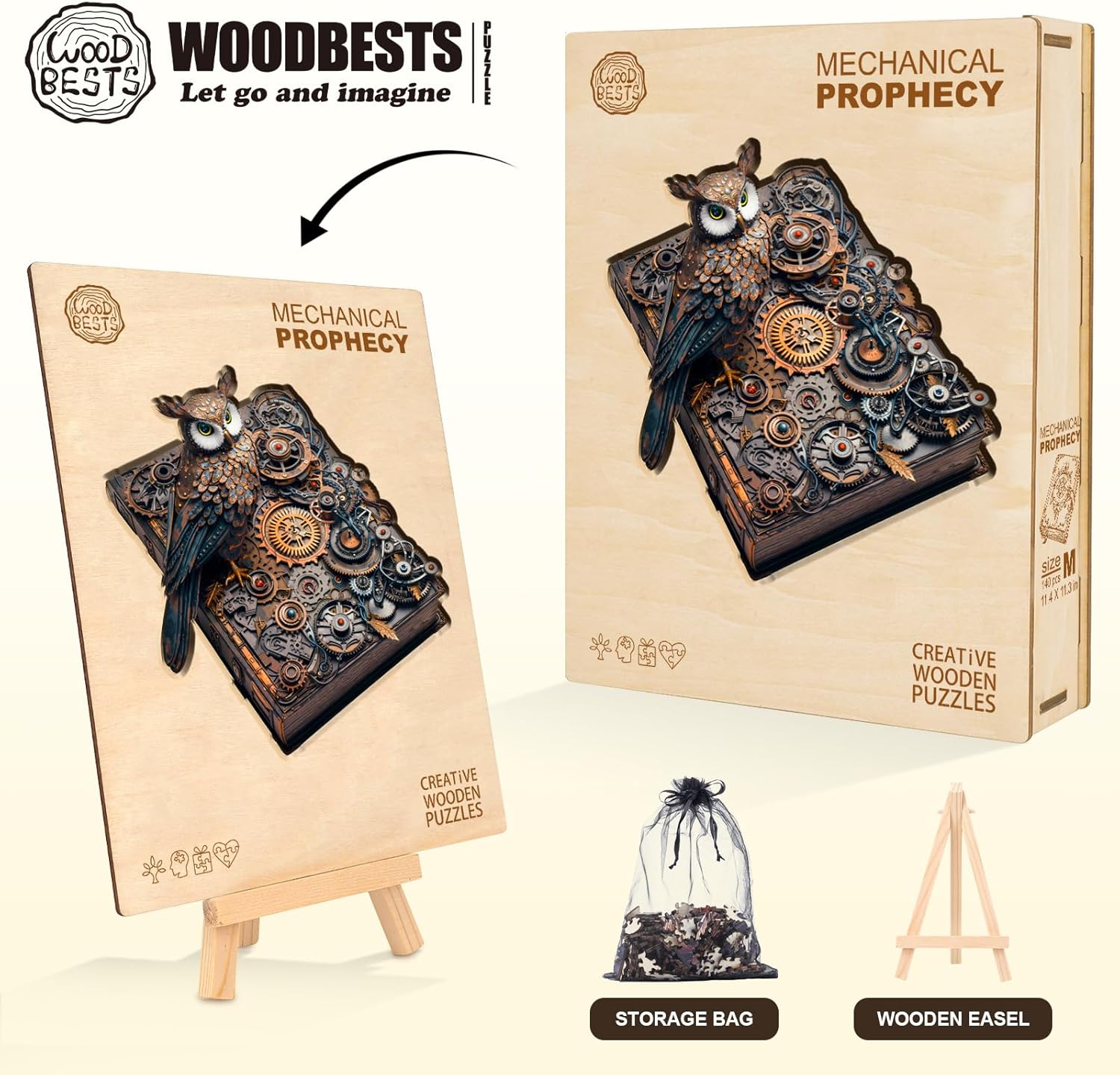 Wooden Puzzle Adult Mechanical Prophecy - 140 Pieces Wooden Puzzle Gift Box, Wall Decoration and Gift for Friends and Families