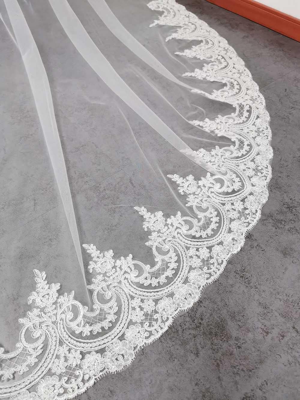 Nieuwe sluiers Eén laag bruidssluier met kam Bruidssluier van tule Schoudersluier van meerdere maten Bruidssluier Elegante 3m bruidssluier van tule