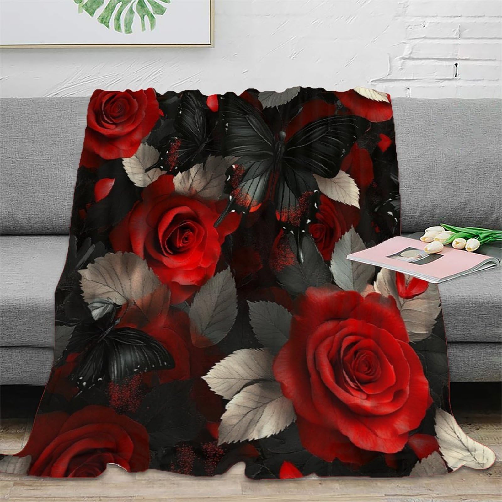 Couverture gothique florale pour des soirées cocooning en famille