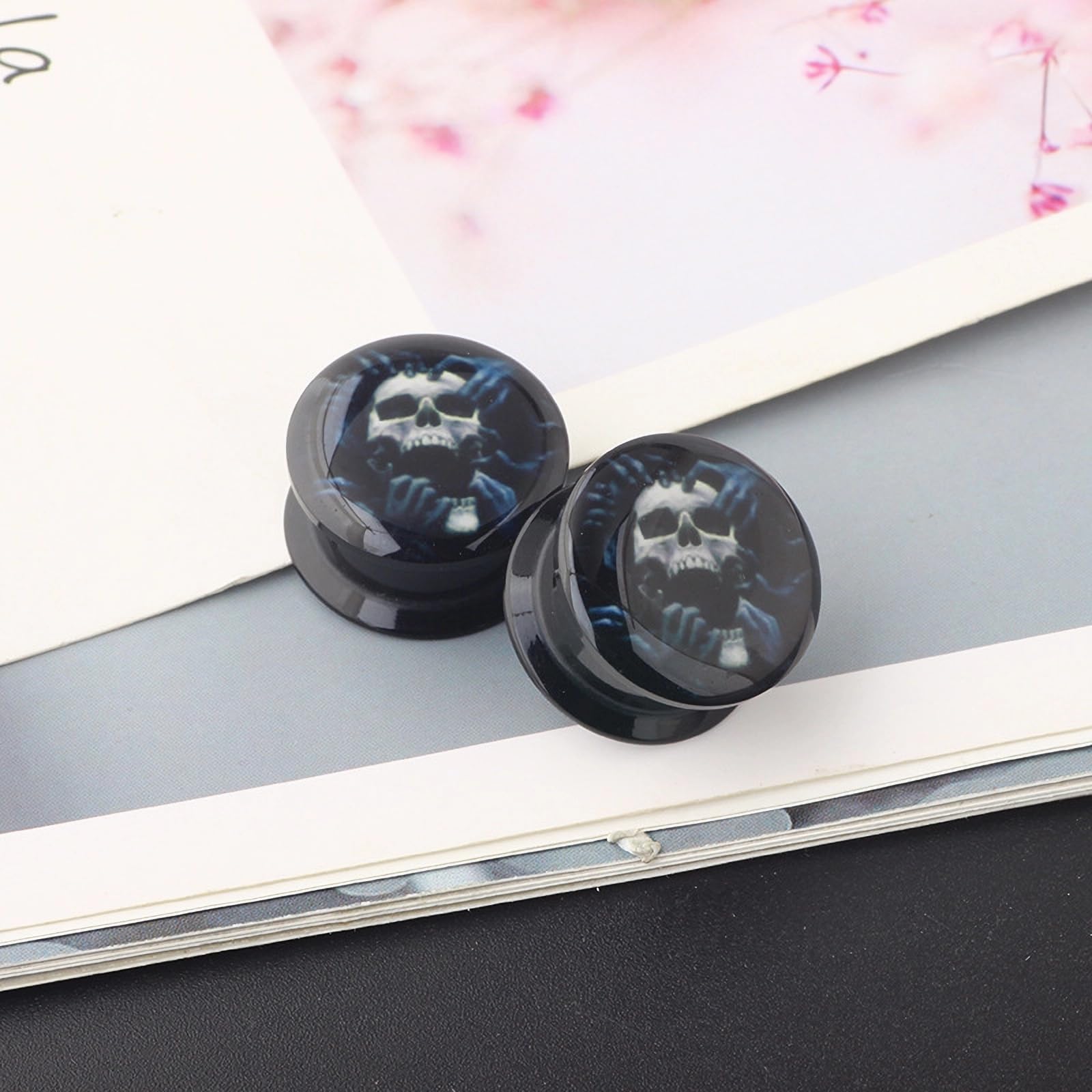 Lot de 2 écarteurs d'oreille en acrylique hypoallergénique 6 g (4 mm)