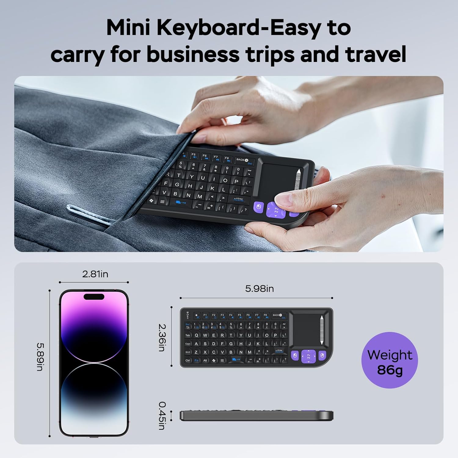 All-in-One Bluetooth Keyboard with Touchpad – Sturdy Aluminum Frame, Rechargeable & Portable – Seamless Connectivity for iPad, Mac, PC – The Perfect Companion for Smart Home, IT Tech & Field Service.