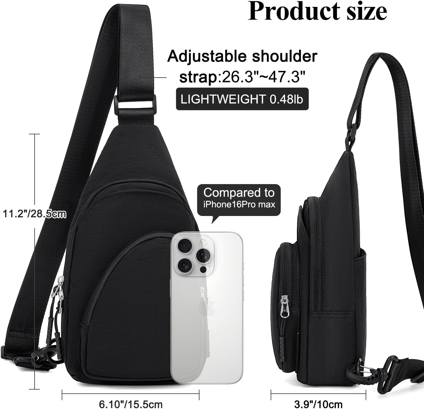 Peacocktion Small Sling Bag for Women Nylon Lightweight Crossbody Sling for Travel Casual Daily Backpack Men
