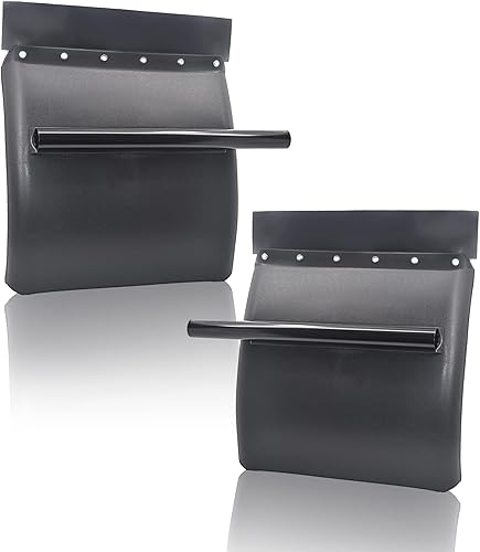 Miniatura 2 de TORQUE Guardabarros de cuarto para semircamión, 24 x 24 pulgadas, poliéster negro, soporte de tubo y accesorios de montaje incluidos, juego de