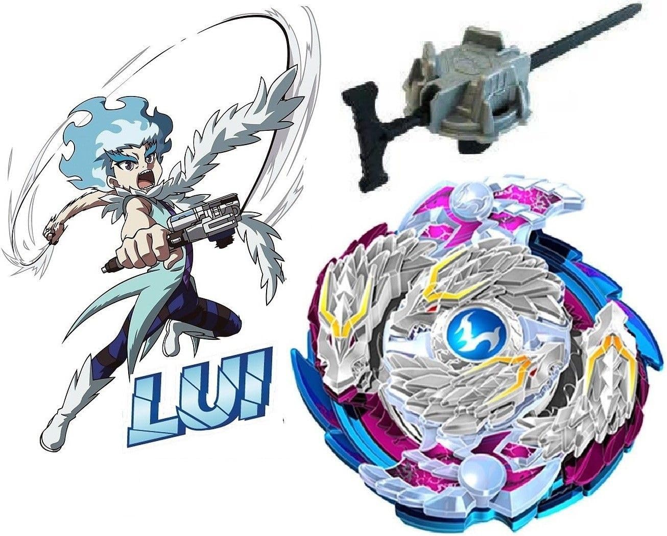 RoyaldealsBuurst B-97 Nightmare Longinus.Ds Attack Type Bey Set with Launcher – High-Speed Spinning Top for Competitive Play, Intense Battles,Left Spin top