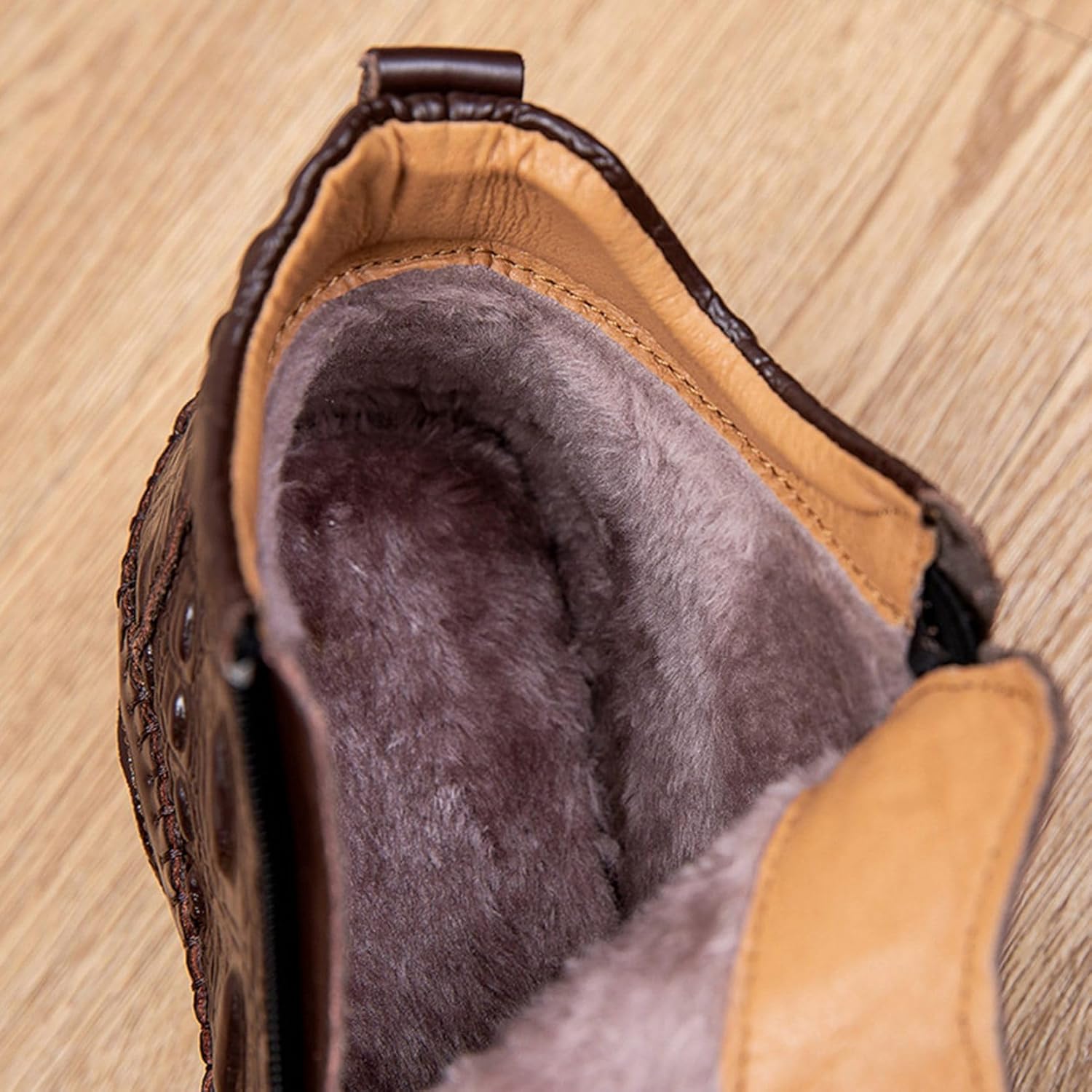 [Taopagii] ショートブーツ メンズブーツ 大きいサイズ サイドジップ 滑り止め フラット オートバイブーツ 本革 秋用 ク