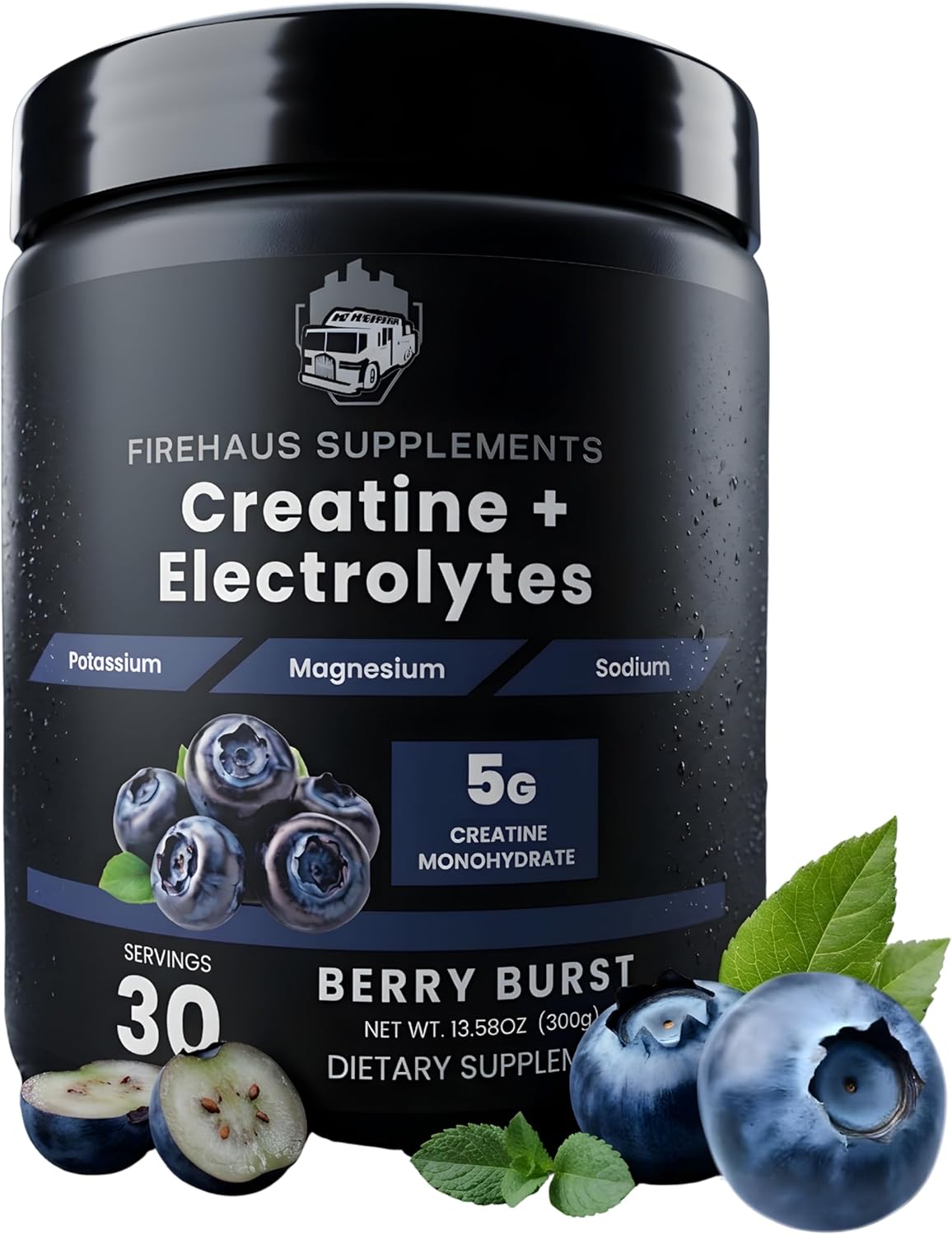 Creatine + Electrolytes, 5g Creatine Monohydrate with Potassium, Magnesium, and Sodium for Strength, Hydration, and Recovery Support, Berry Burst Flavor, 30 Servings