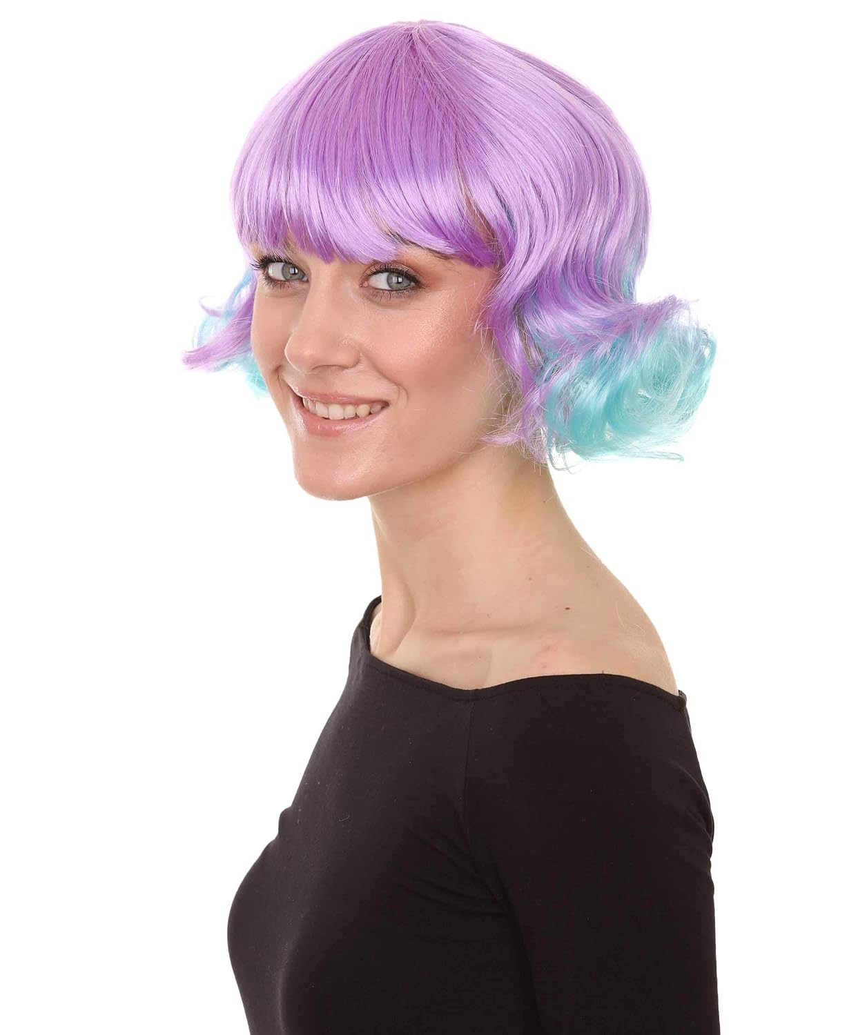 HalloweenPartyOnline Carnival Bi-Color Wavy Adult Wig HW-075