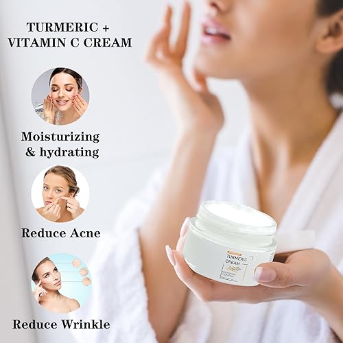 Miniatura 3 de Juego de 5 barras de jabón de cúrcuma para el cuidado de la piel, crema hidratante facial de cúrcuma para mujeres, suero de cúrcuma y aceite facial,