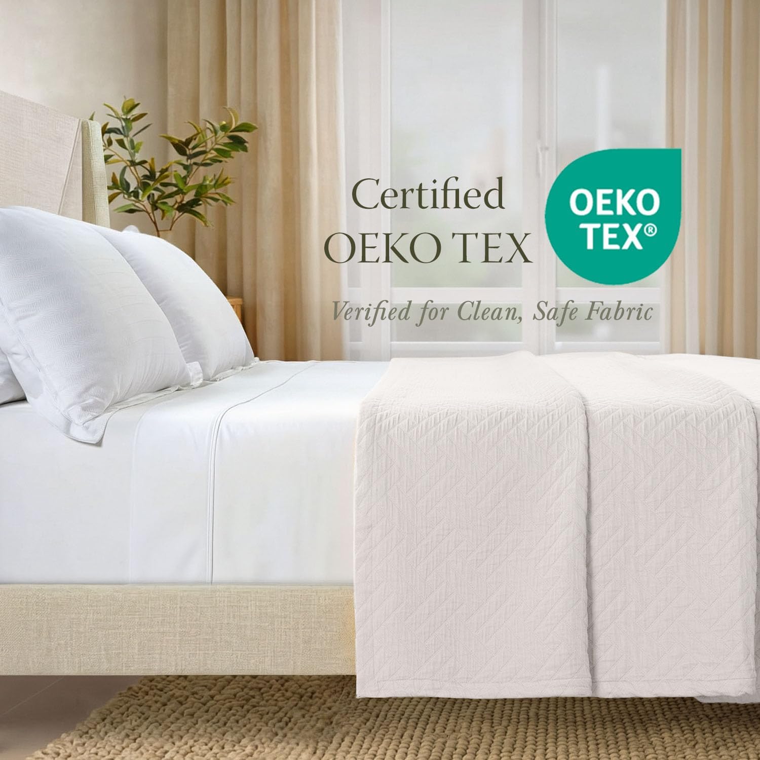Threadmill Luxury Cotton Blankets for King Size Bed | All-Season Cozy 100% Cotton King Size Blanket |Criss Cross Jacquard Soft & Lightweight Coverlet fits California King Size Bed 104x92|Vanilla Cream