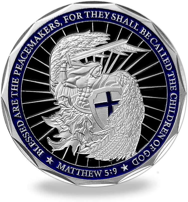 10Pcs Saint Michael Police Officer Challenge Coin God Bless The Law Men Prayer Bulk Gift