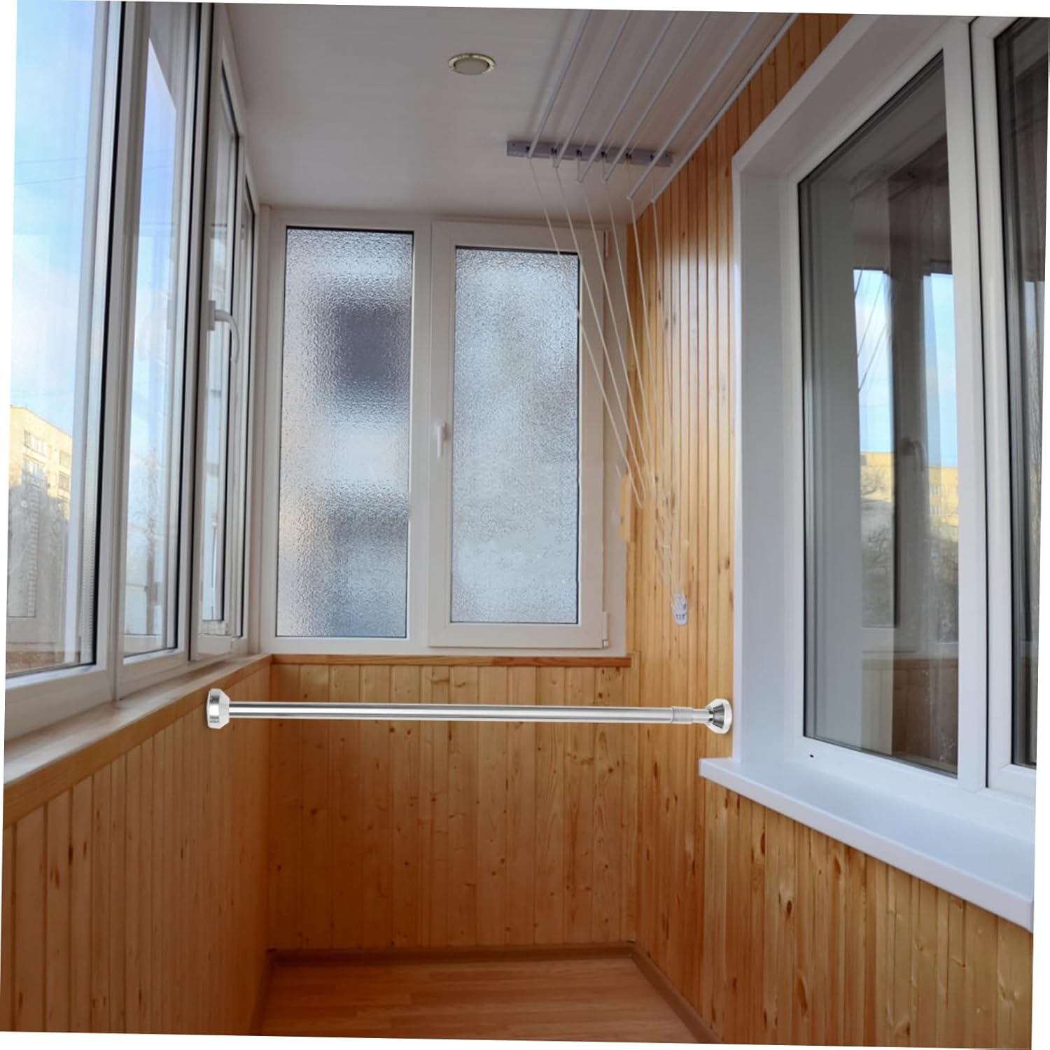 ERINGOGO Telescopic Stainless Steel Adjustable Spring Tension Rod for Windows and Closets No Drilling Easy Installation Resistant and Seamless Design