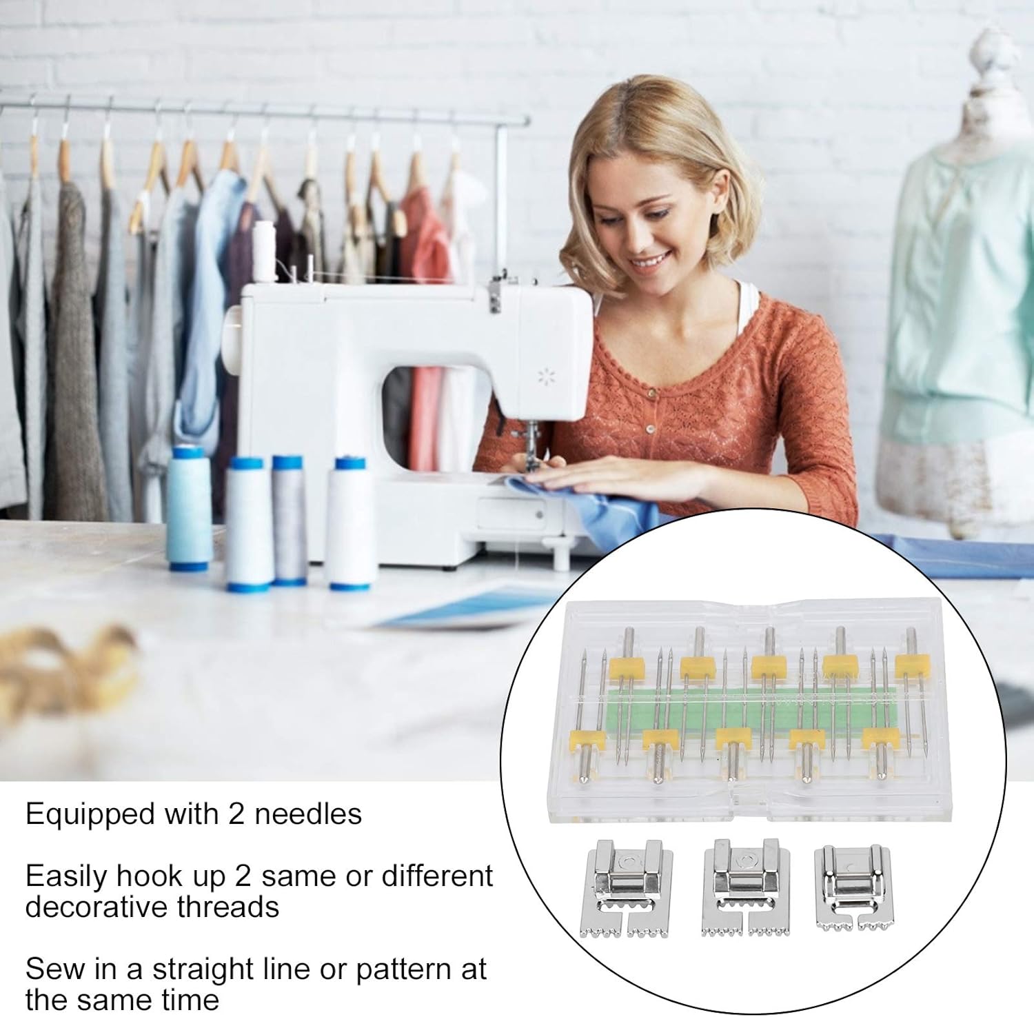 Twin Needles Multi Size Double Needle Sewing Machine Needle Twin