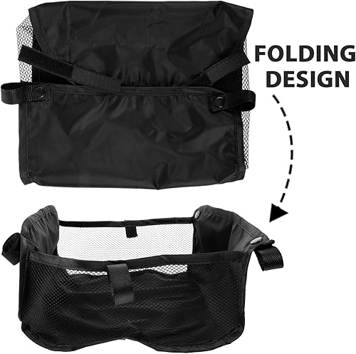 Miniatura 6 de VOSAREA Cesta de almacenamiento para cochecito de bebé, organizador de silla de bebé, bolsa de red debajo de la cesta inferior, tela Oxford, negro,