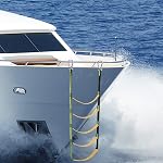5 Échelle d'étape de bateau à corde marine, Écheau d'embarcation à corde pliable pour bateau à queue amovible pour bateau gonflable Kayak